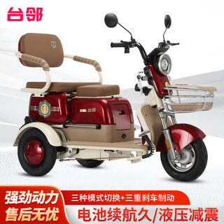 Tailin electric tricycle, electric scooter for the elderly to pick up and drop off children, leisure scooter for the elderly, electric three-wheel battery car, deep red - free windshield quilt, chaowei battery 48v20a + battery life 55 kilometers + 600w