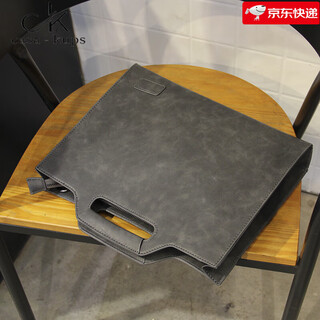 Casa-kupsck briefcase men's new business handbag shoulder bag clutch bag trendy crossbody bag retro file bag dark gray #2#1 inch