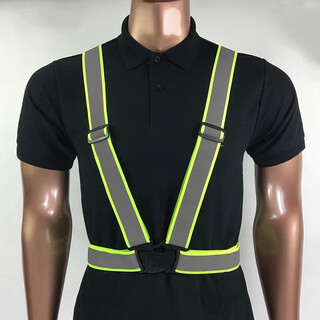 Reflective bib vest elastic cycling sports construction orange vest fluorescent green night safety work clothes 4 reflective wide one size fits all
