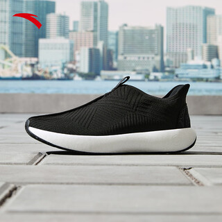 Anta (anta) comfortable shoes丨slip-on light sports shoes for men 2025 autumn new cushioning, comfortable and versatile comprehensive training shoes basic black-4 41
