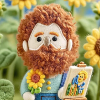 British museum objects tribute to the master series van gogh sunflower plush doll pendant-blue