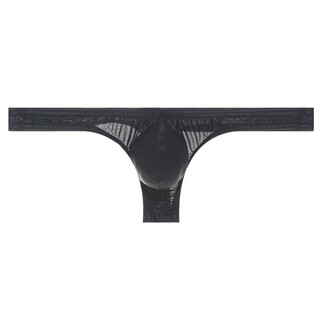G-station summer ice silk cool men's thong ultra-thin high elastic silky soft soft comfortable breathable sexy low waist underwear black s