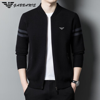 Falamone 2025 men's wool knitted cardigan jacket fashion casual trend men's outerwear zip jacket sweater ang/22832 black m 165 recommended weight 90-115 jin jin equals 0.5 kg