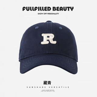 Somubay children's baseball cap spring and autumn baby hat boys and girls fashion letter r logo embroidered peaked cap casual and versatile navy blue embroidered r logo recommended for 3-12 years old_one size fits all (46-54cm)