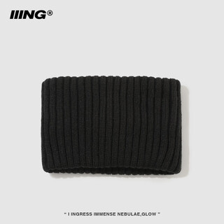 Iiing new wide-brimmed wool headband women's winter sports knitted headband solid color autumn and winter outer wear headband black