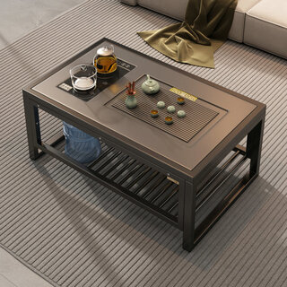 Haloton coffee table, tea table, fire stone tea table, new light luxury coffee table, kungfu tea table, kettle integrated tea table, coffee table + upgraded glass kettle electrical appliance set 115*56*58 free tea set