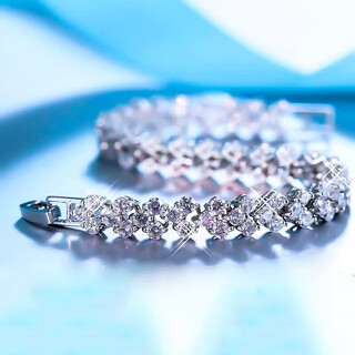 Half-grain quality 18k gold bracelet, platinum, beautiful full diamond, moissanite, and women's luxury bracelet jewelry, white gold 16cm