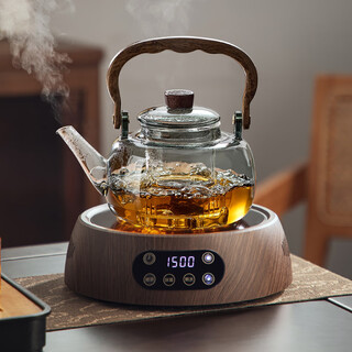 Yi pot tea making tea kettle electric ceramic stove tea making kettle tea stove health pot set kung fu tea set gift set smart touch stove 1500w + black tea kettle 1.1l