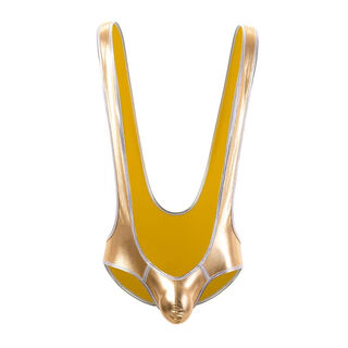 Boys' sexy underwear suspenders jumpsuit transvestite lace physiological penis thong couple flirting gold l80-140jin jin is equal to 0.5 kg