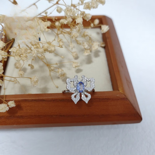 Peso bird chinese valentine's day gift quality tanzanite ring natural series color treasure women's silver live mouth adjustable crystal opening can be 3-1