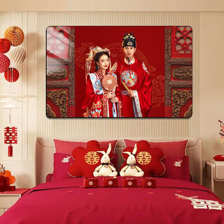 Yusenyi customized wedding photo frames, washed photos, made large-size family portraits, wedding photos, enlarged prints, wall-mounted metal rock black rounded corner photo frames, 4-inch wall-mounted 75x110m, can be made horizontally or vertically