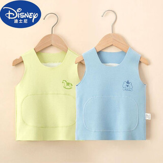 Disney (disney) 2025 new style german velvet children's thermal vest baby seamless warmth heating men's and women's sling bottoming inner wear belly protection green + blue (2 pieces) 80 recommended 17-21 jin jin equals 0.5 kg