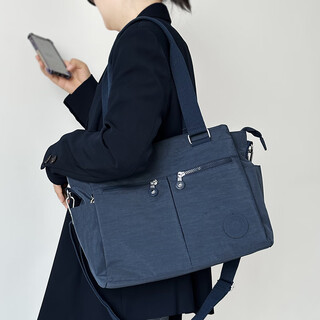 Kipling capson fashion casual tote bag multi-layer large capacity shoulder crossbody bag water-repellent nylon cloth bag women's bag dark blue dark blue