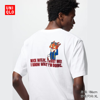 Uniqlo men's and women's ut zootopia printed short-sleeved t-shirt zootopia 484358 00 white m