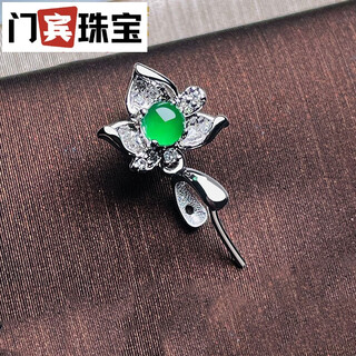 Doorman quality 18k gold jade buckle with diamond lotus necklace pendant buddha melon seed buckle silver sub buckle silver