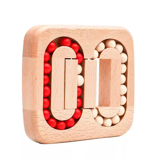 Qilicai children's intelligence unlocking toy wooden rubik's cube flat ball maze game kongming lock luban lock flat ball