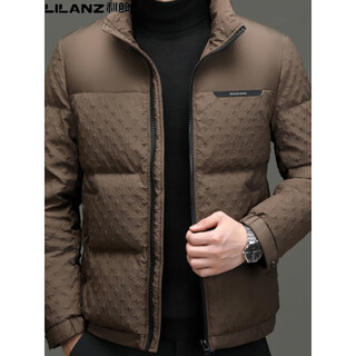 L lilang's new winter down jacket for men, young and middle-aged fashionable casual stand-up collar short style warm black 6620 thin and light style 3xl 190/108a recommended 175-185jin jin equals 0.5kg