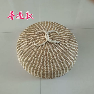 Yusenyi household high-arch handmade reed straw 678-print iron pot steamer wood pot hot pot stove fish pot lid straw hat lid dark brown 2324cm without edges