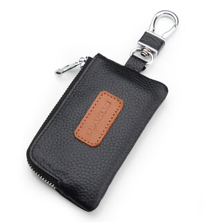 欧凡卡蒂2025新款真皮钥匙包男汽车锁匙包女钥匙收纳包迷你小包保护套随身 黑色