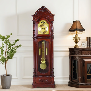 Honghe floor clock living room mechanical chinese retro floor clock chime mechanical clock german copper core winding 2013 mahogany color polaris mechanical spring movement