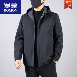 Romon fleece jacket for men in autumn and winter fat men's large size thickened warm jacket plus fat plus size reversible thin cotton jacket black 6xl 230-240jin jin equals 0.5 kg