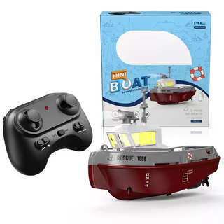 Children's mini version 132 small rc remote control boat can be launched on the water and rechargeable indoor and outdoor toys for boys and girls q version 132 children's remote control tugboat