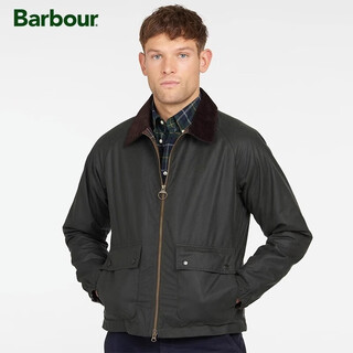 Barbour dom men's waxed jacket sage green l xx68