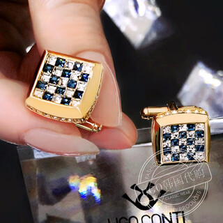 Ugo conti overseas imported men's cufflinks swarovski crystal cufflinks shirt cuff buttons custom written card gift gift box gold cufflinks