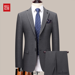 Red bean wool suit suit men's high-end double-breasted suit-like banquet wedding dress jacket gray m 170