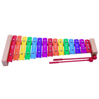 Geyue children's hand-knocked xylophone 15-tone aluminum sheet aluminum plate percussion instrument student baby music toy 15-tone style 1 (curved surface)
