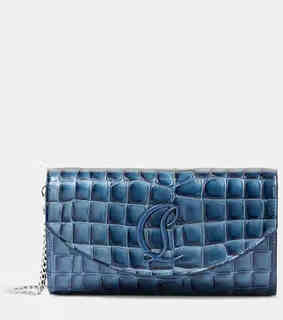 Luboting light luxury women's loubi54 leather handbag blue one size