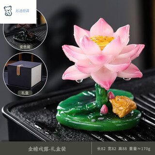 Tuojin color-changing tea pet ornaments can raise creative lotus golden toad tea play tea table tea table kung fu tea set accessories decoration golden toad play dew-gift box