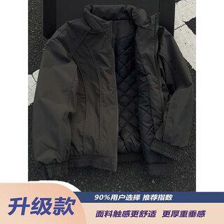 Pugesi cleanfit deconstructed stand-up collar bomber jacket cotton men's winter style thickened shoulder cotton jacket dark gray upgraded version s