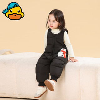 G.duckkids duck down baby down overalls for winter outerwear for boys and girls, thickened thermal pants, children's jumpsuit for going out, black - little penguin 80 cm, down filling capacity 23.6g