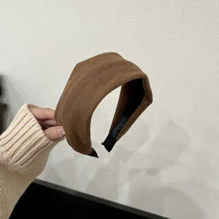 Zan yingmei 2025 new autumn and winter retro fashion high-end wide-brimmed headband simple temperament internet celebrity face wash headband wide-faced headband black + brown