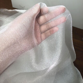 Yusenyi star flash yarn organza fabric student designer wedding dress creative hanfu fabric baby clothes white one meter price multiple meters without cutting