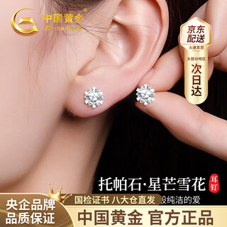 China gold (china gold) starburst pure silver earrings for women snowflake topaz earrings birthday gifts for girlfriends and wife wedding anniversaries jingsuda - pure silver starburst snowflake earrings