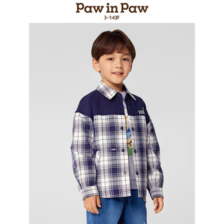 Pawinpaw cartoon bear children's clothing 25th spring boys' plaid long-sleeved shirt pcyaf1213m mixed color 120