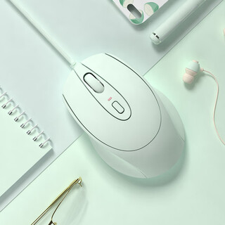 罗技(Logicitech)同款鼠标有线静音人体工学游戏电竞办公女可爱笔记本台式电脑通用 【翡翠绿】静音按键+三档DPI调节 官方标配