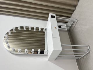 Fantasy cream wedding photo studio special dressing table beauty salon makeup artist dressing table with lights makeup tattoo studio white table 100*50 mirror 100*80 silver (3 watt lamp)