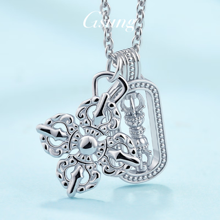 Gsung platinum magic pestle set chain for women pt950 pure platinum pendant chinese style neck ornament clavicle chain niche gift pt950 necklace about 10 grams, 43 cm with chain tail