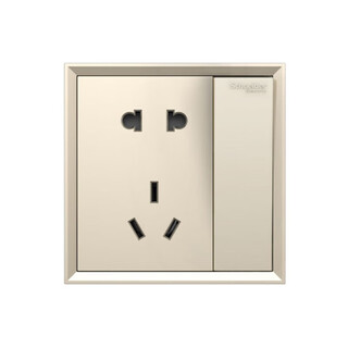 Schneider hao lang series style gold five-hole socket with double control switch c2e15_2_10us_wg_c1 five hole socket with double control switch hao lang gold
