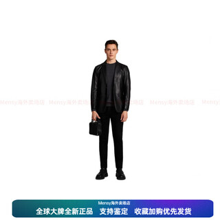 Satchi solid color suit collar single breasted long sleeve leather jacket men's black new year's day gift black one size 54