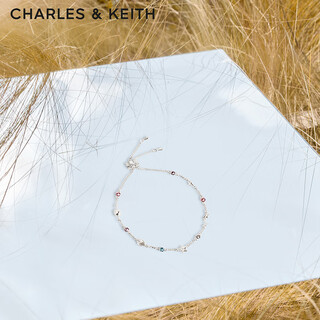 Charles&keith blue secret design adjustable bracelet for birthday gift ck5-12120398 silver 24.9cm 1 piece