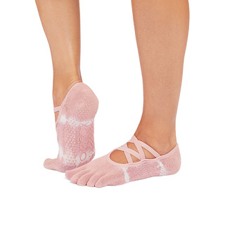 Toesox new yoga socks non-slip pilates dance five-finger non-slip fitness sports socks elle double 11 soft pink tie-dye s (34-38 size)