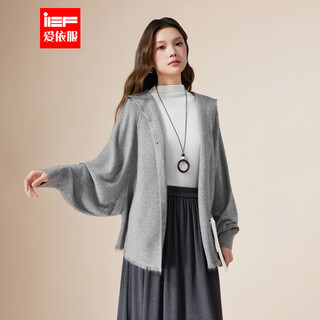 Ief/aiyifu 2025 autumn new french gentle casual commuting temperament versatile loose woolen jacket white flower gray 1 one size