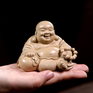 Xiyintaofu yixing purple sand tea pet chen hongjun handmade maitreya buddha boutique tea play benshan section zen smiling mouth yuanbao buddha can nourish benshan maitreya (chen hongjun handmade work)