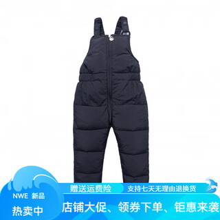 Warm winter duck baby overalls children's down cotton pants winter thickened trousers for boys and girls to wear baby open jumpsuit black 120 recommended height 110-120