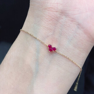 Qingyu ruby bracelet for women 18k yellow l gold sterling l silver love red heart bracelet best friend gift girlfriend s925 sterling silver purple red