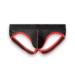 Austrian element hollow double-butt underwear men's low-waist ice silk t-pants elastic tight sexy pants comfortable thong men's black l